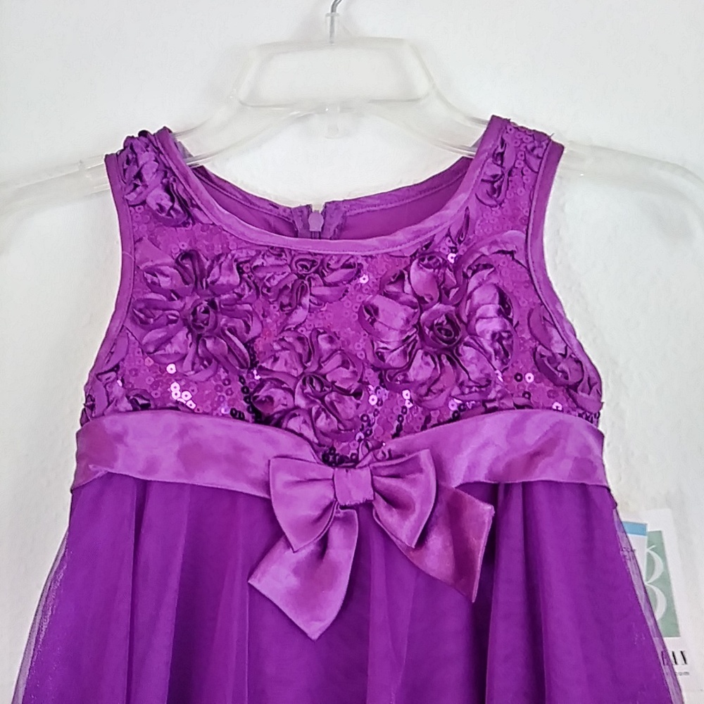 Bonnie Jean Purple sequins gown - Picture 3 of 6